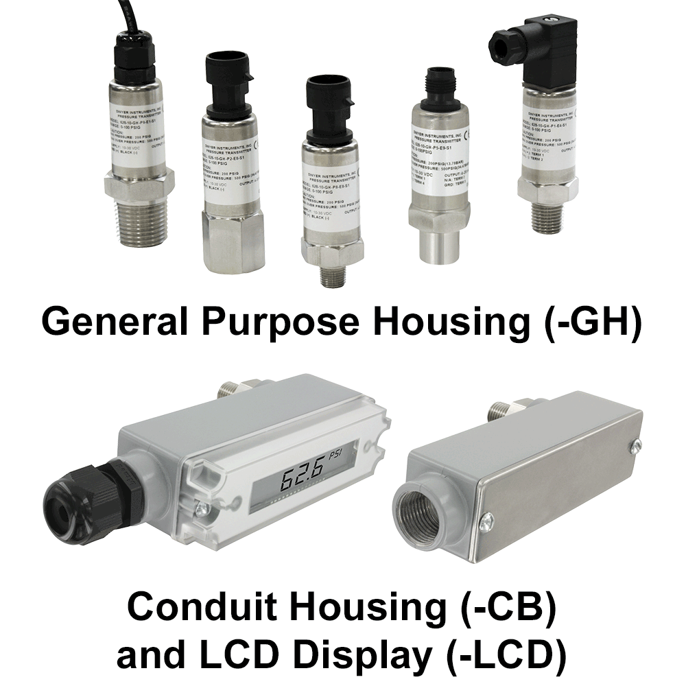 Dwyer - Pressure Transmitter 0.25% Male BSPT DIN 1/4" 4-20mA - 626 Series
