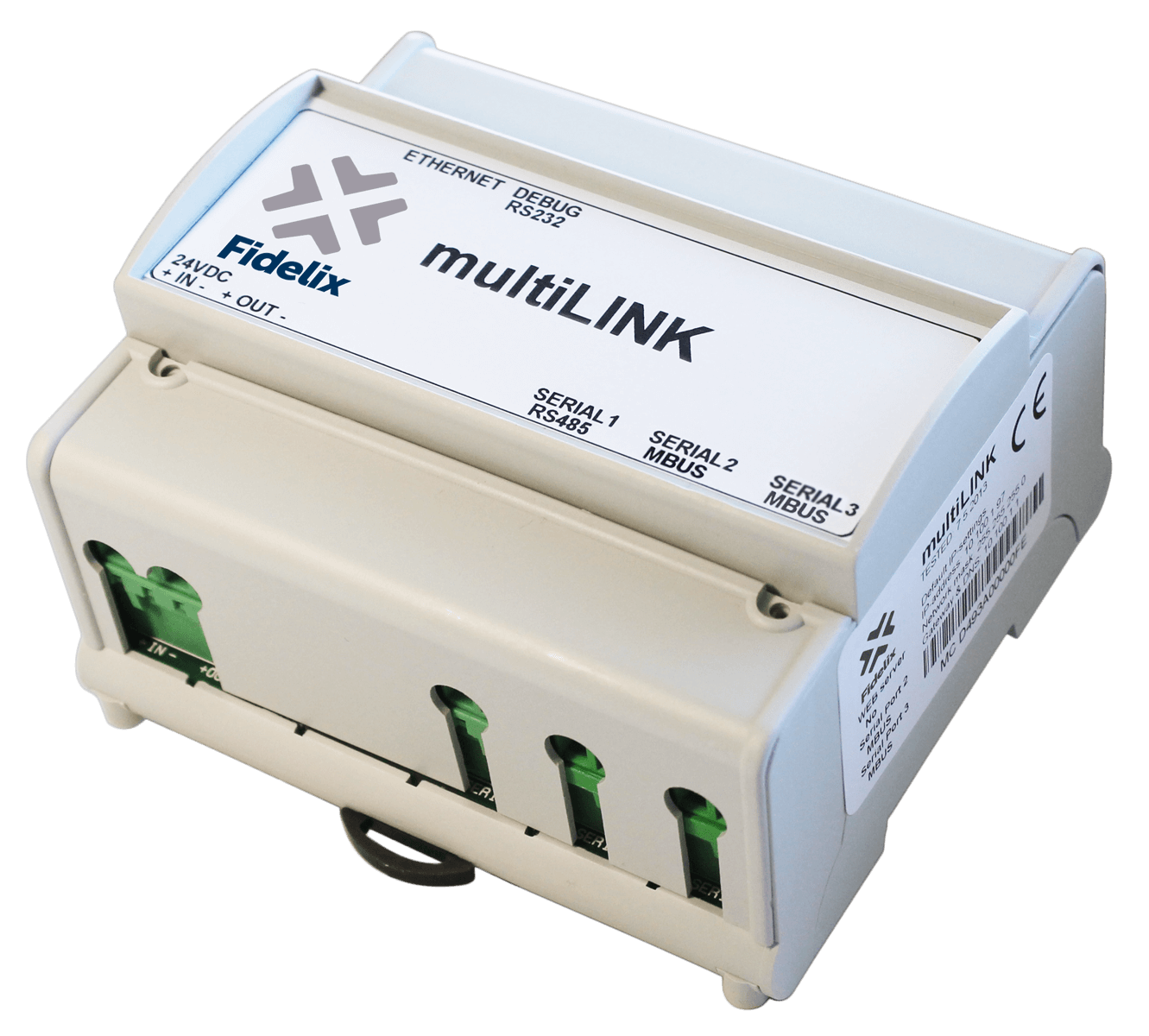 Fidelix - Serial to TCP/UDP protocol converter for Modbus and M-Bus - multiLINK